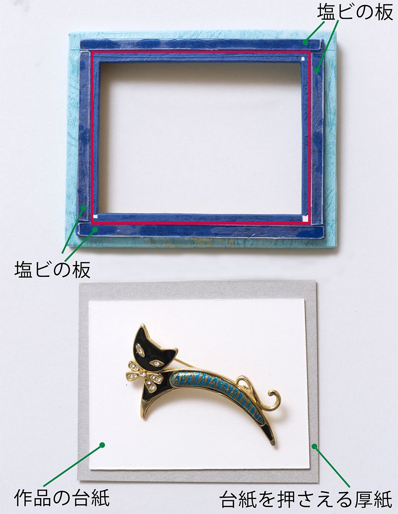 台紙を押さえる厚紙を用意する