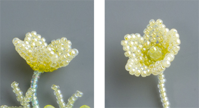 ビーズで作る花のコサージュの作り方のヒント ６ 小さい花 Lobeliaのアイデア箱